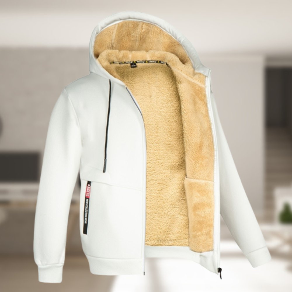 Vinter Hoodie | Sherpa Fleece | Zip-Up | Hoodie Jacka | Herrkläder