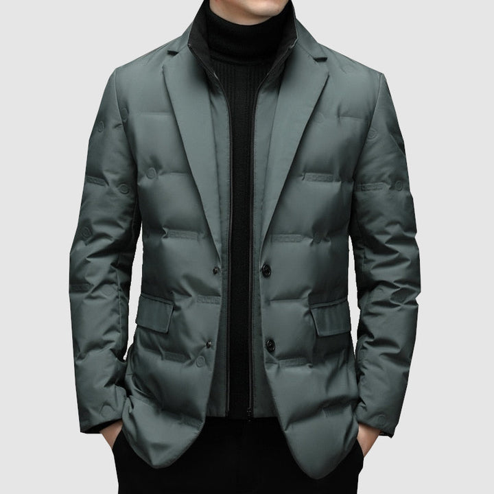 Vinterjacka - Blazer Parka Pufferjacka med dragkedja för herrar för vintern