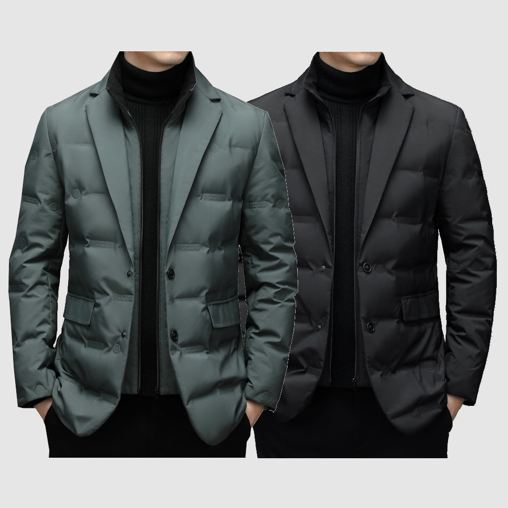 Vinterjacka - Blazer Parka Pufferjacka med dragkedja för herrar för vintern