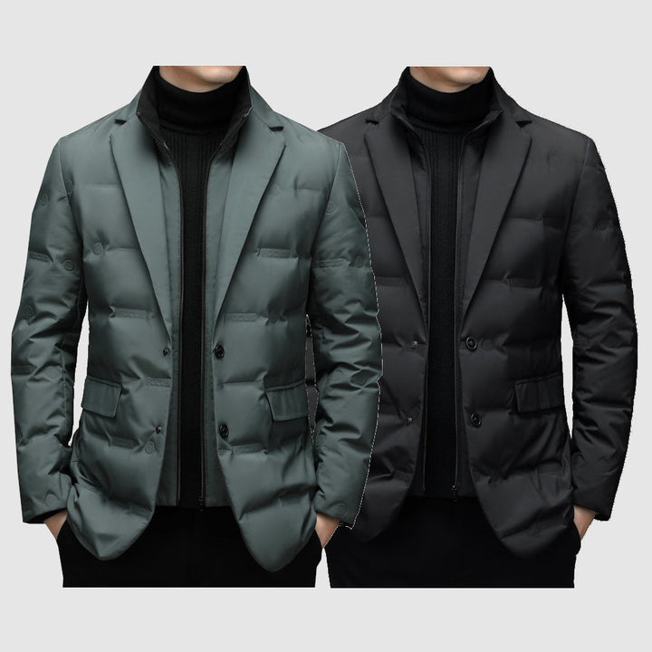 Vinterjacka - Blazer Parka Pufferjacka med dragkedja för herrar för vintern