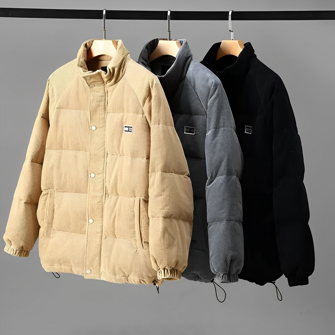 Vinterjacka - Corduroy - Zip-Up - Pufferjacka - Vinterjackor för män