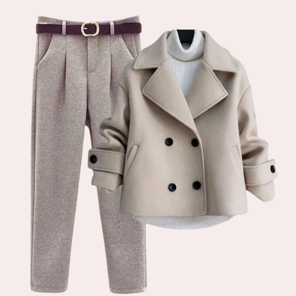 Vinteroutfit - 3-delad - Turtleneck - Ulljacka - Damkläder