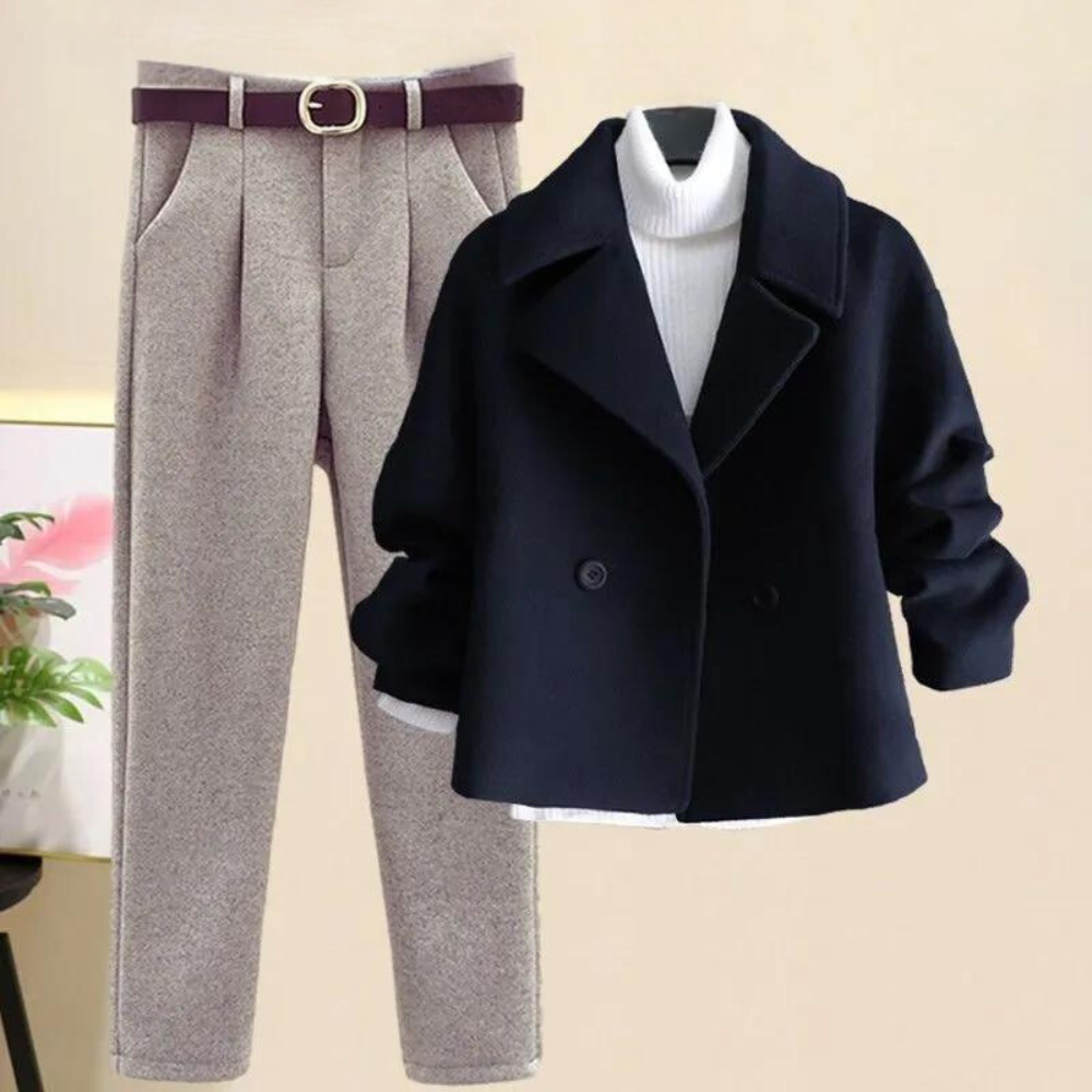 Vinteroutfit - 3-delad - Turtleneck - Ulljacka - Damkläder