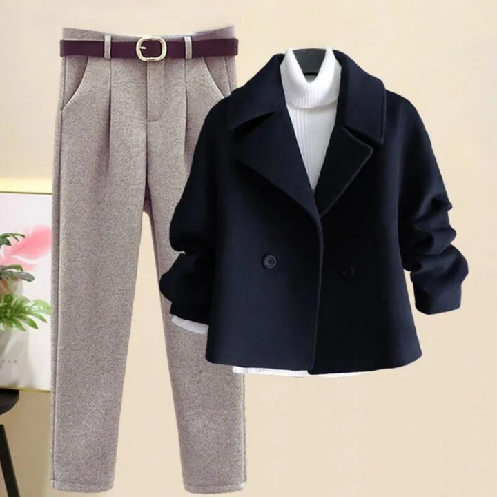 Vinteroutfit - 3-delad - Turtleneck - Ulljacka - Damkläder