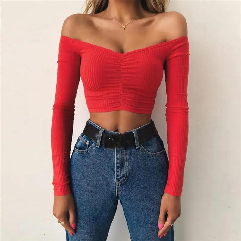 Vivian Blus | Långärmad blus med off-shoulder axelparti