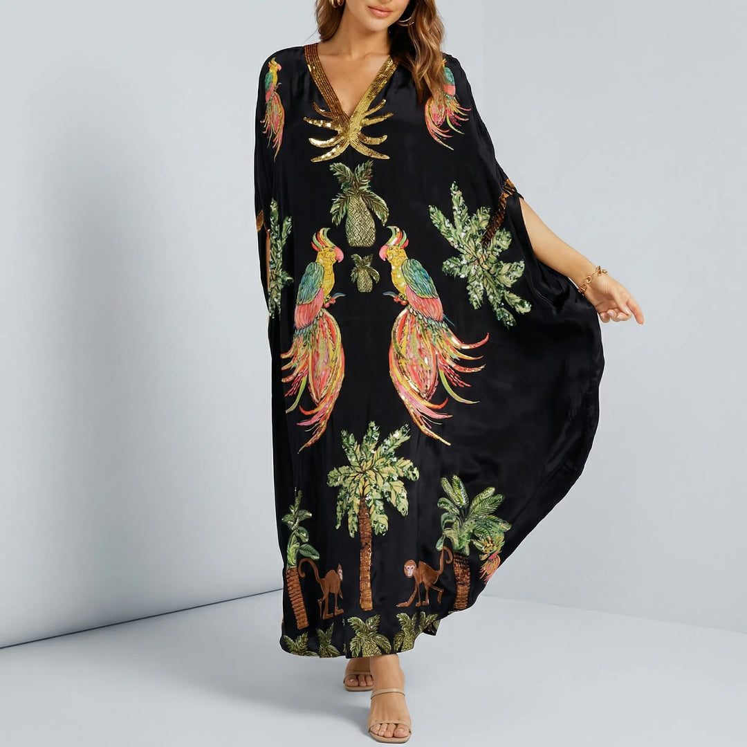 Rymlig ankellång kaftan - Luana