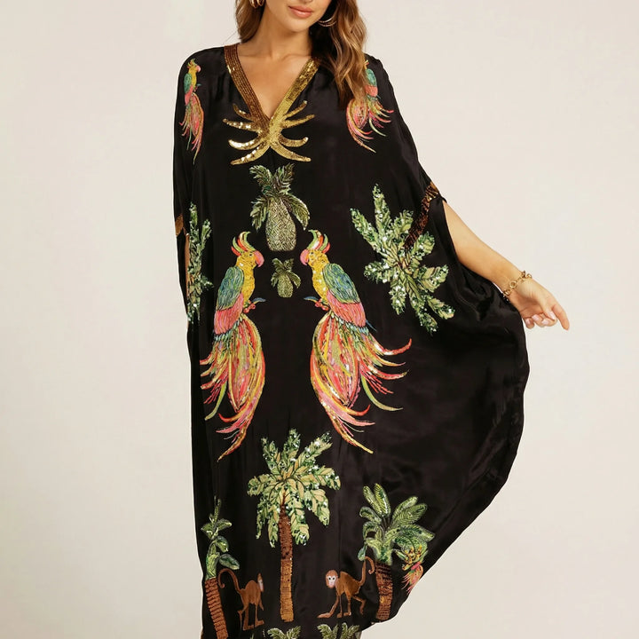 Rymlig ankellång kaftan - Luana