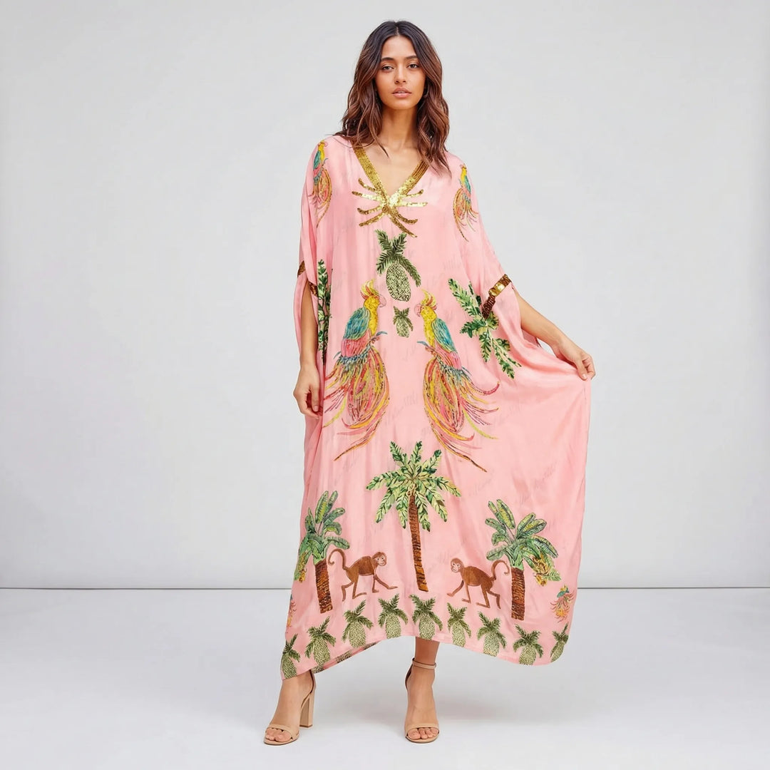 Rymlig ankellång kaftan - Luana