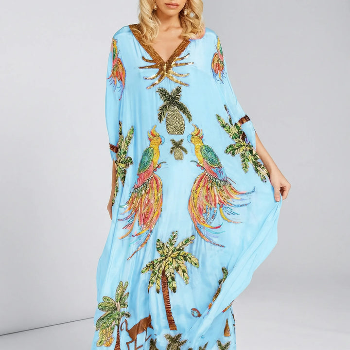 Rymlig ankellång kaftan - Luana