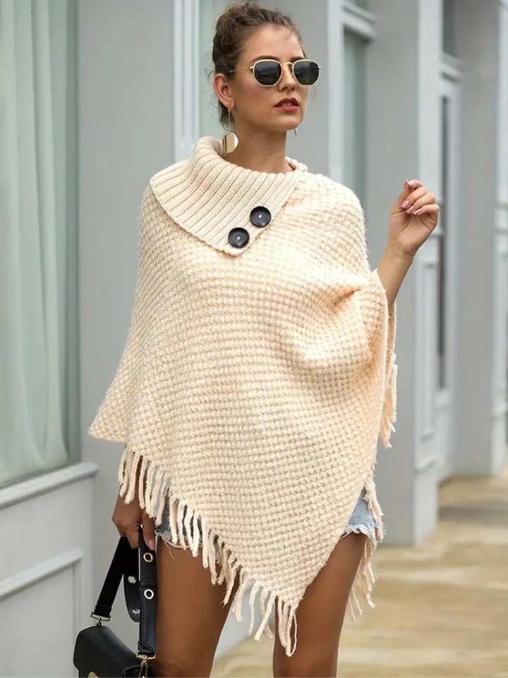 Whitney Stickad Poncho - snygga stickade höstplagg för kvinnor