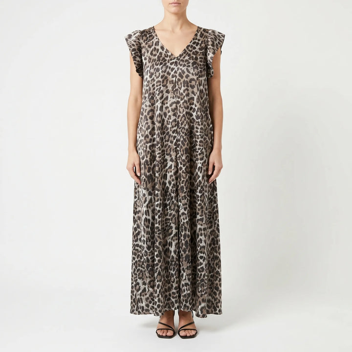 Leopardmönstrad jumpsuit med vida ben - Sabrina