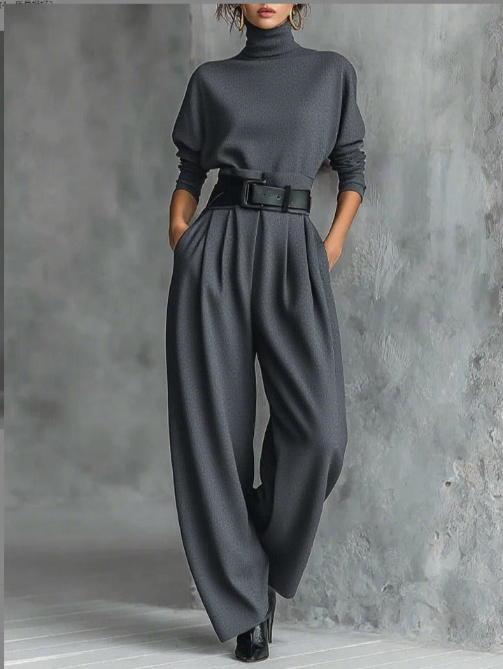 Damernas eleganta polotröja- och byxset - Rachael