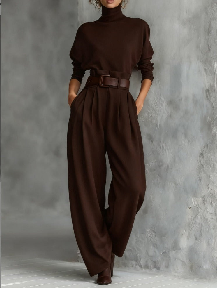 Damernas eleganta polotröja- och byxset - Rachael