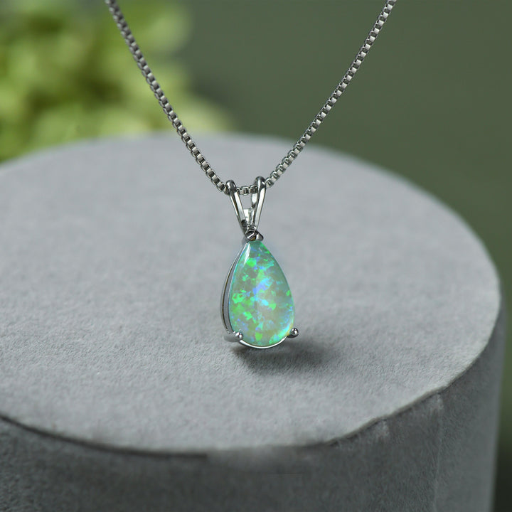 Minimalistisk dropp-opal-halsband - Selina