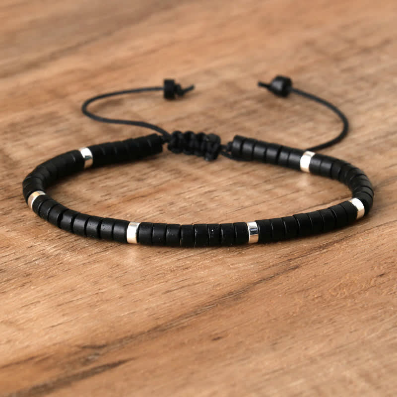 Flätat armband med 2,4 mm natursten-rullar - Seraphina