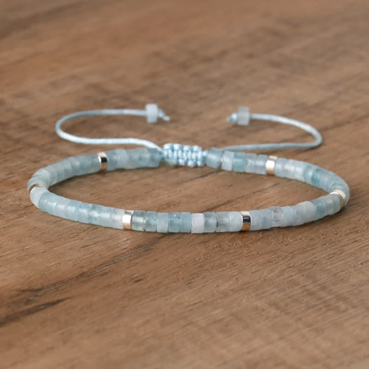 Flätat armband med 2,4 mm natursten-rullar - Seraphina