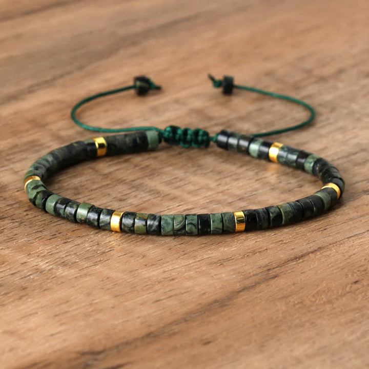 Flätat armband med 2,4 mm natursten-rullar - Seraphina