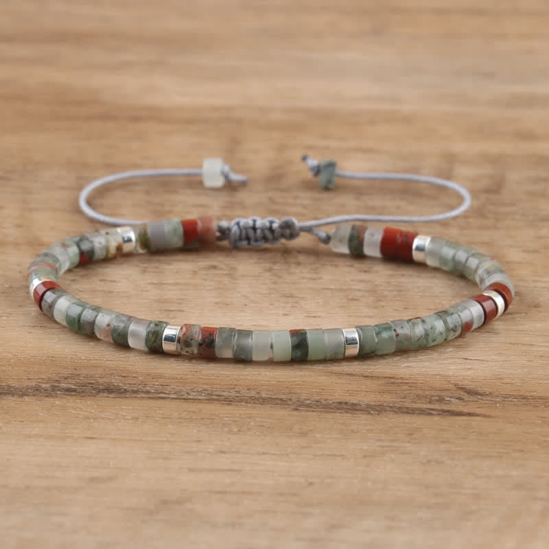 Flätat armband med 2,4 mm natursten-rullar - Seraphina
