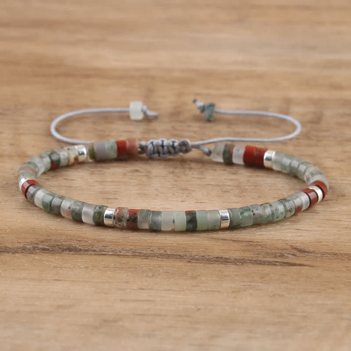 Flätat armband med 2,4 mm natursten-rullar - Seraphina