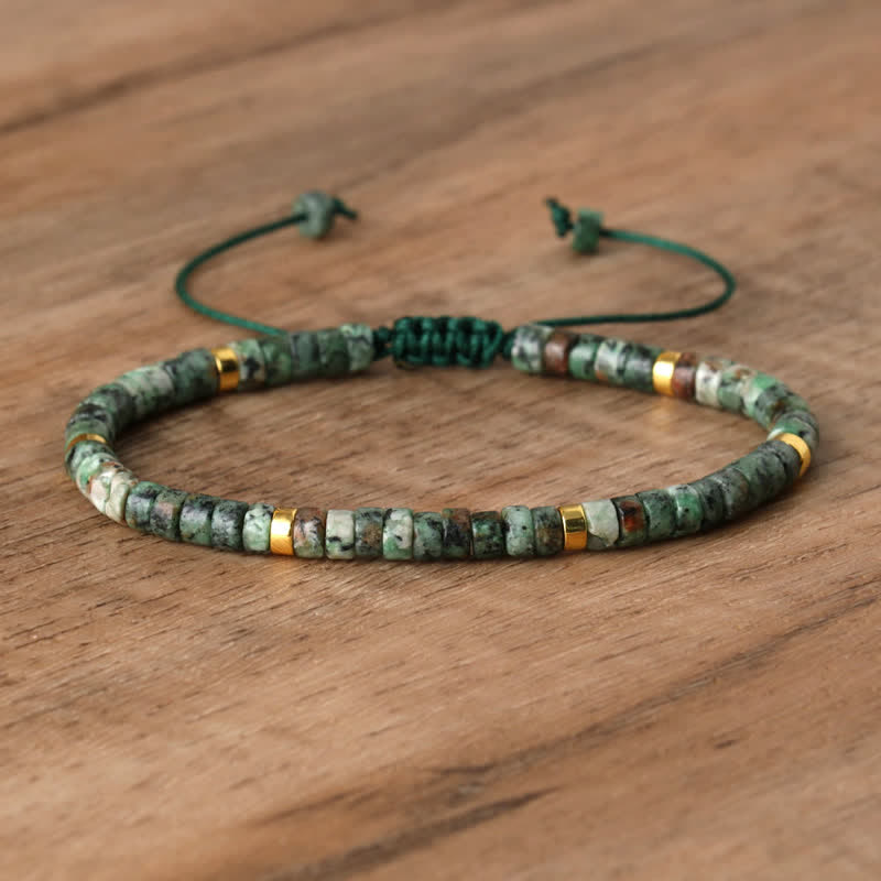 Flätat armband med 2,4 mm natursten-rullar - Seraphina