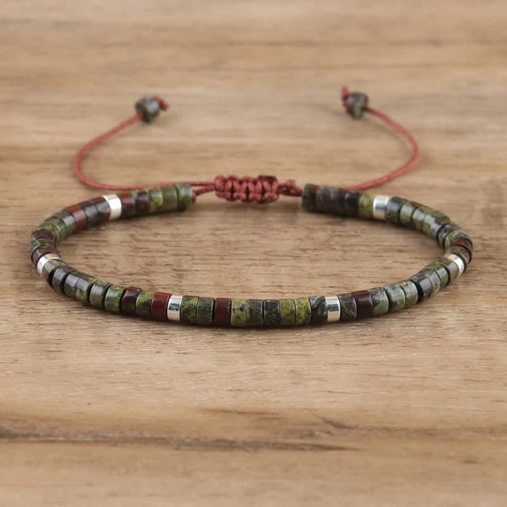 Flätat armband med 2,4 mm natursten-rullar - Seraphina