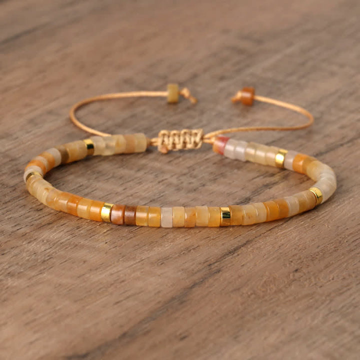 Flätat armband med 2,4 mm natursten-rullar - Seraphina