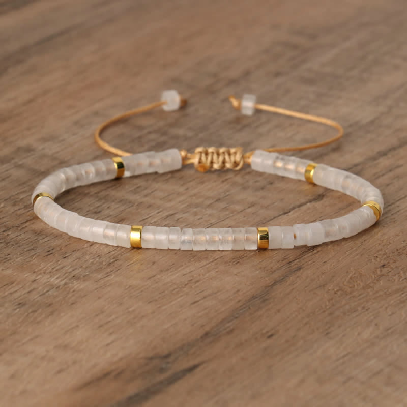 Flätat armband med 2,4 mm natursten-rullar - Seraphina