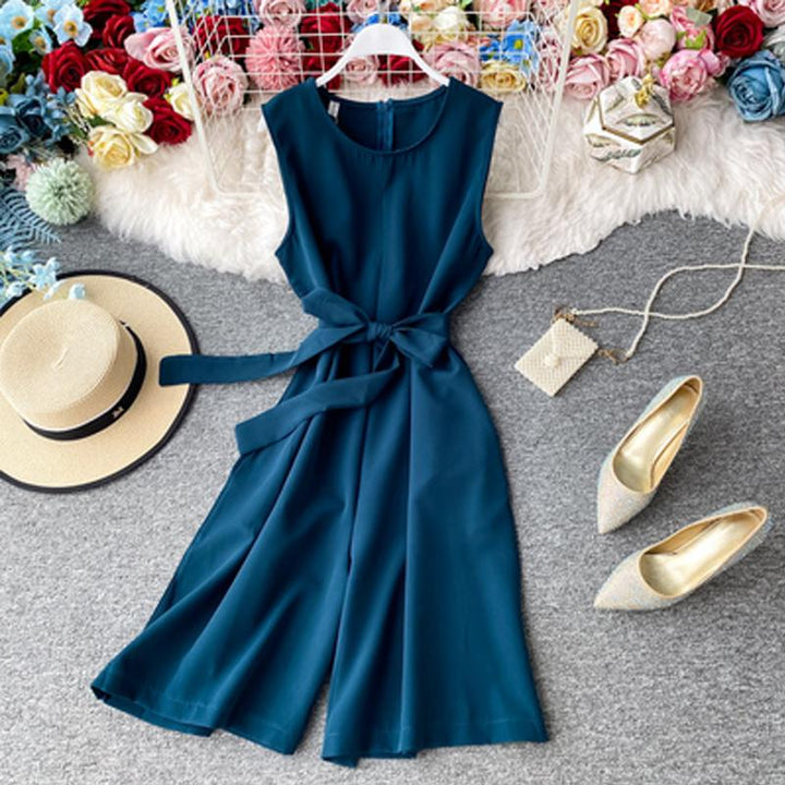 Ärmlös Damjumpsuit i Olika Färger för Sommar