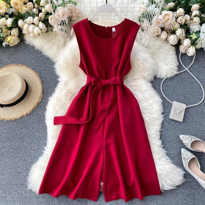 Ärmlös Damjumpsuit i Olika Färger för Sommar
