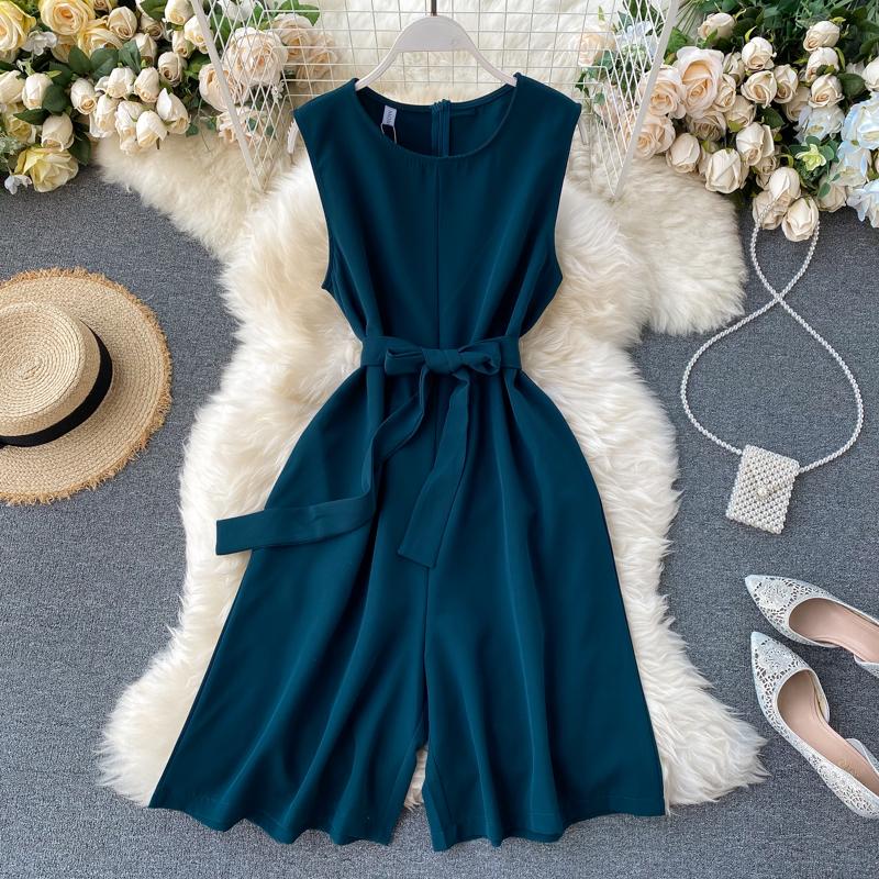 Ärmlös Damjumpsuit i Olika Färger för Sommar