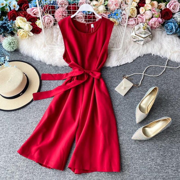 Ärmlös Damjumpsuit i Olika Färger för Sommar
