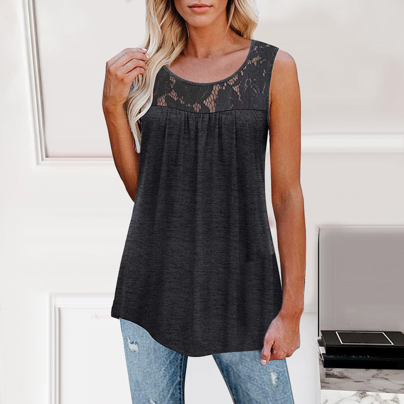 Ärmlös Spetstopp för Dam - Casual och Elegant