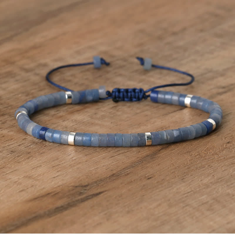 Flätat armband med 2,4 mm natursten-rullar - Seraphina