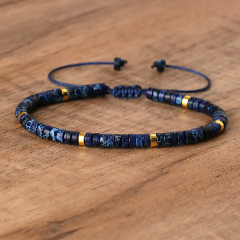 Flätat armband med 2,4 mm natursten-rullar - Seraphina