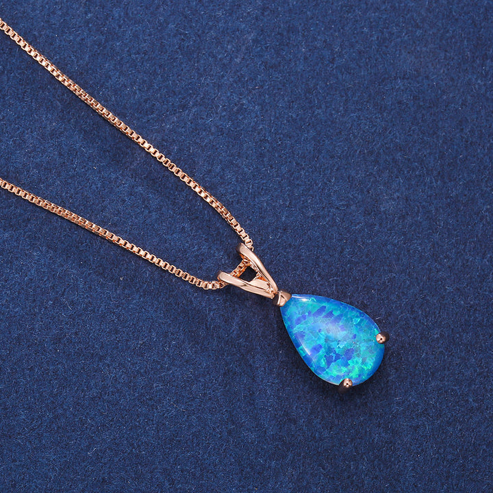 Minimalistisk dropp-opal-halsband - Selina