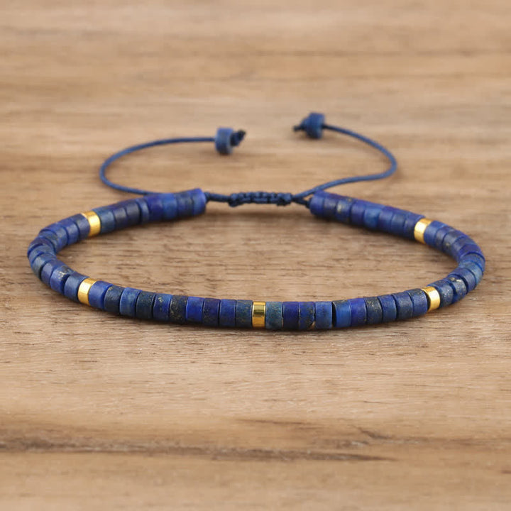 Flätat armband med 2,4 mm natursten-rullar - Seraphina