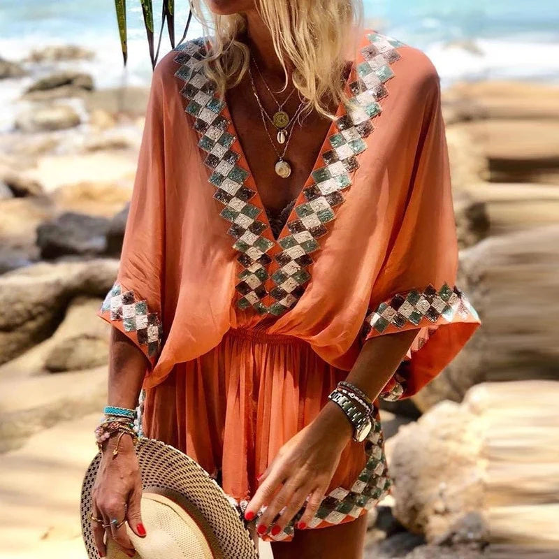 Boho Jumpsuit för Kvinnor - Sommar Strandstil