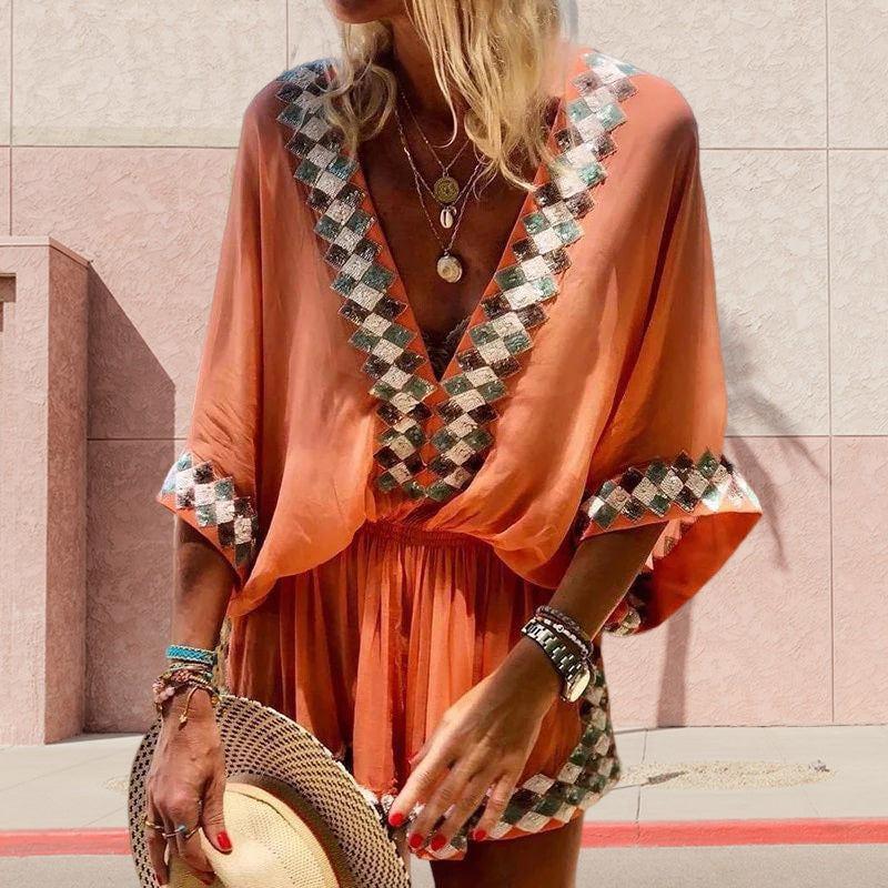 Boho Jumpsuit för Kvinnor - Sommar Strandstil