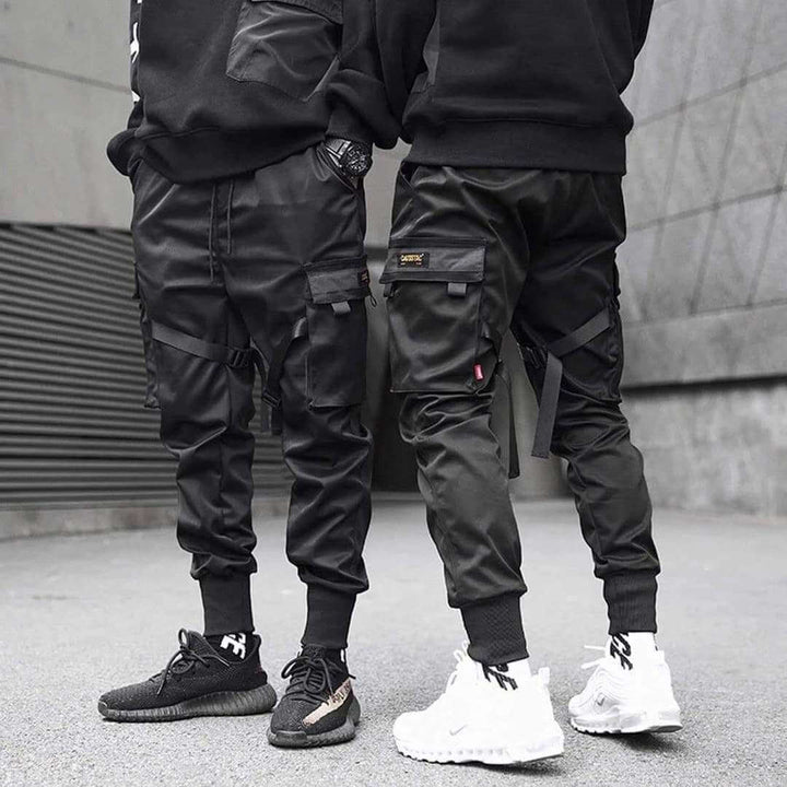 Höstiga multi-pocket hiphop-cargobyxor för herr – Dante