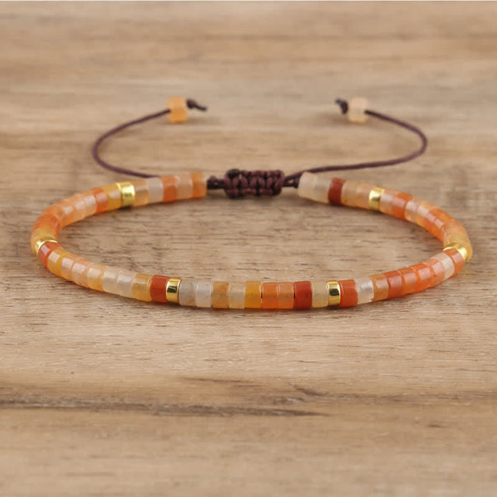 Flätat armband med 2,4 mm natursten-rullar - Seraphina