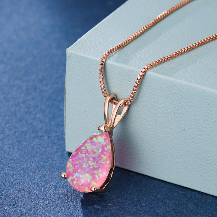 Minimalistisk dropp-opal-halsband - Selina