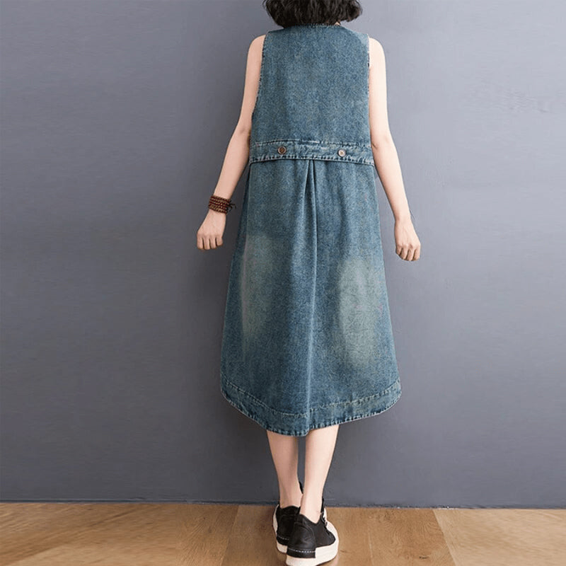 Dam Denim Overallklänning med Bekväm Design