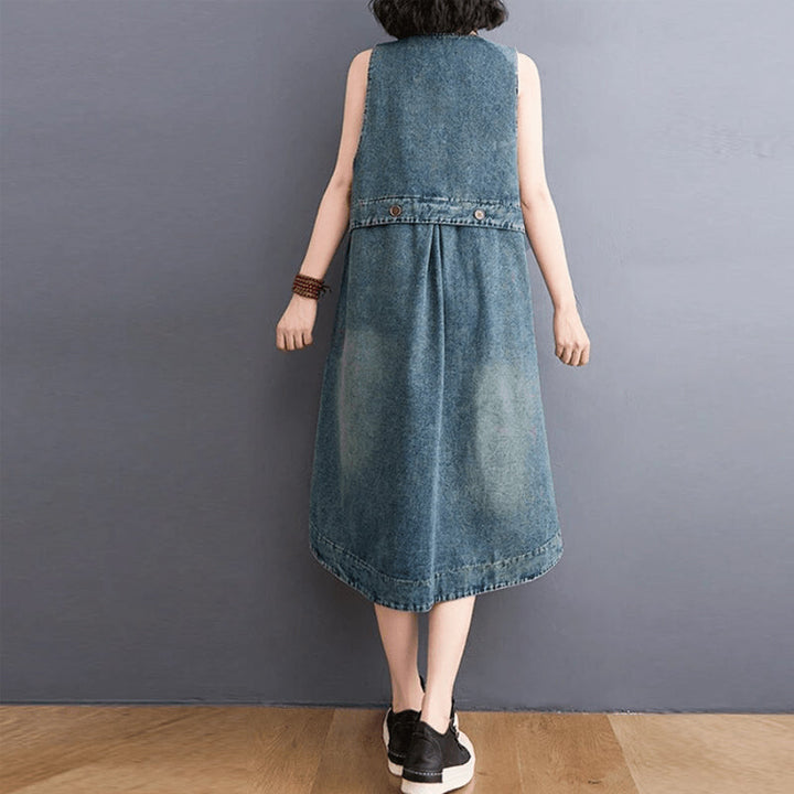 Dam Denim Overallklänning med Bekväm Design