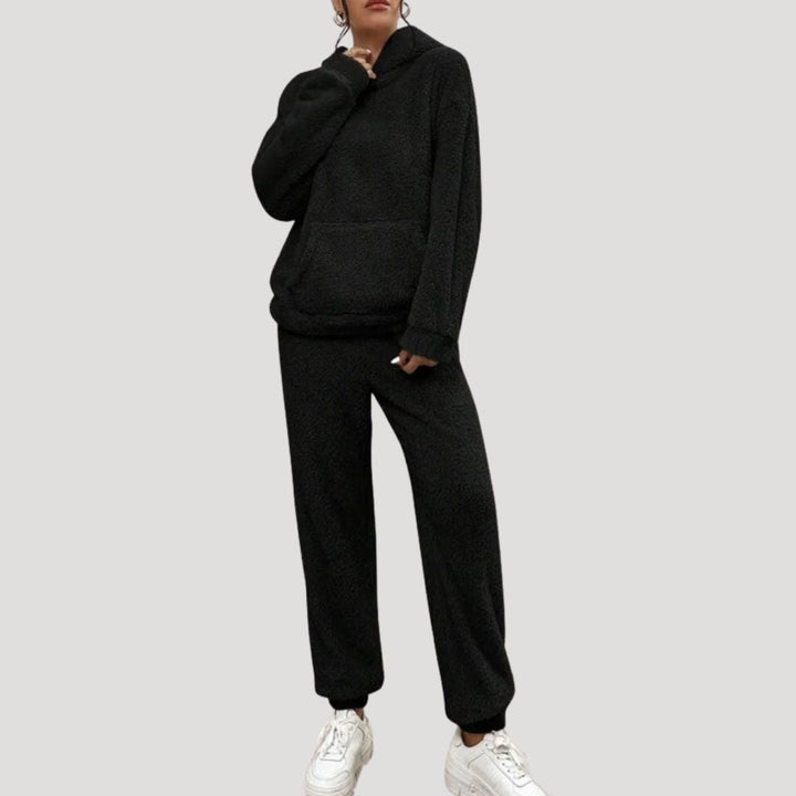 Dam Loungeset med Vårig Huva och Byxor