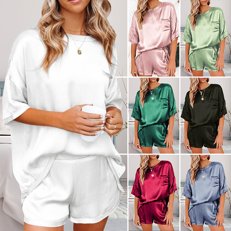Dam Pyjamas Set med Ficka - Flera Färger