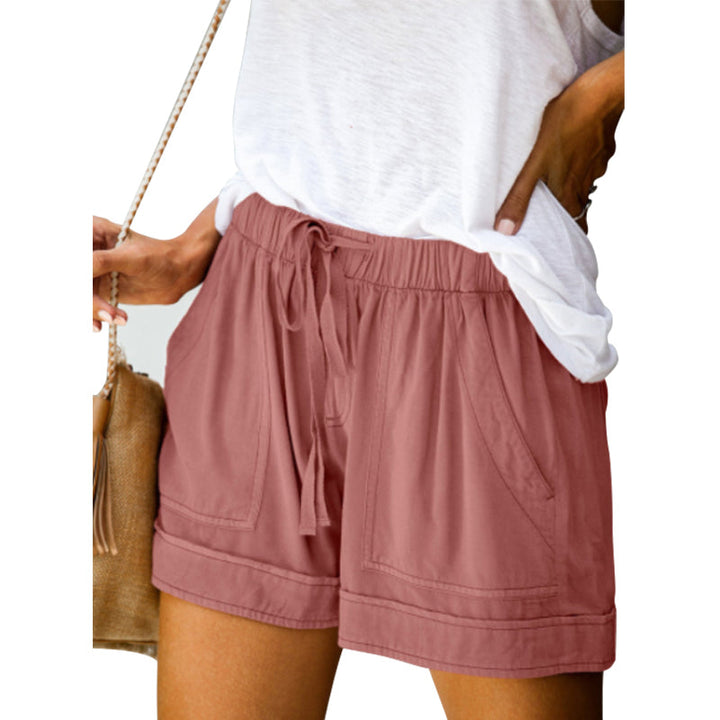 Damer Fritids Shorts med Hög Midja och Elastiskt Bälte