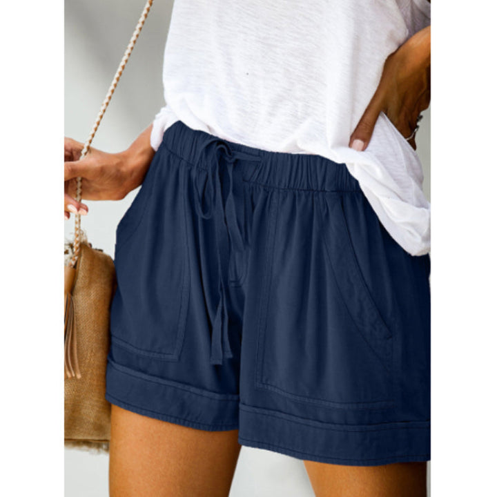 Damer Fritids Shorts med Hög Midja och Elastiskt Bälte