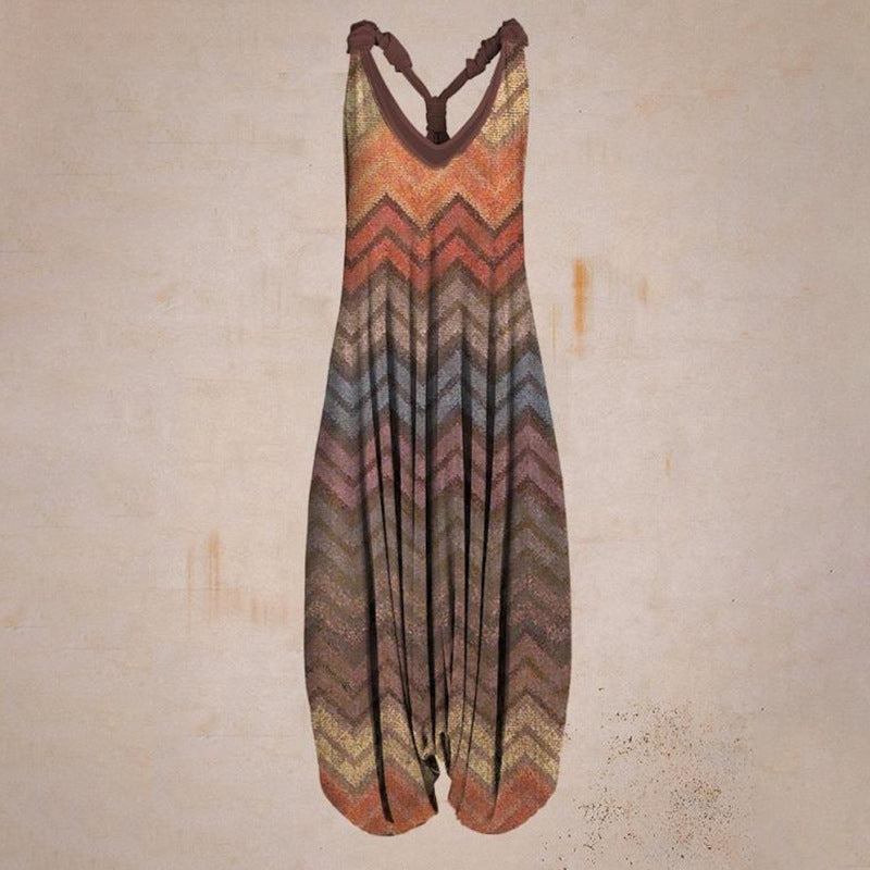 Damer Jumpsuit med Tropiskt Tryck