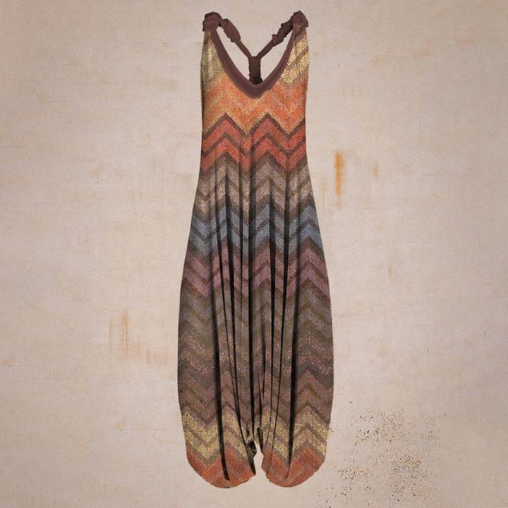 Damer Jumpsuit med Tropiskt Tryck
