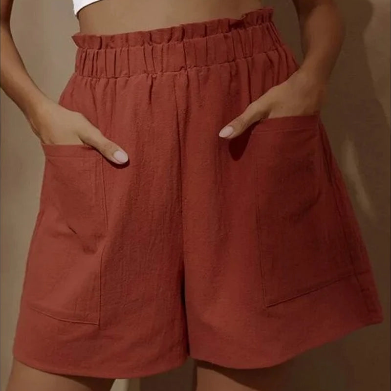 Dam Shorts med Hög Midja för Sommar